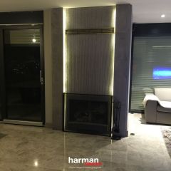 NİGELLA ANDAZİT ŞÖMİNE / GRİ ŞÖMİNE aykut harman mermer taş tasarım şömine kazanı açık  HT-34